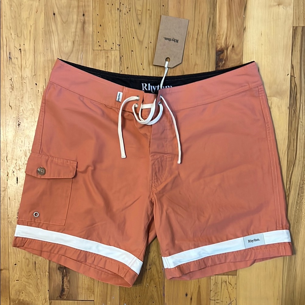 Rhythm Orange Board Shorts Modern Cut Quick-Dry